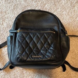 Vera Bradley Black Leather Quilted Backpack
